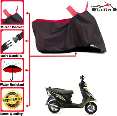 KEDIT Two Wheeler Cover for TVS(Streek, Red, Black)