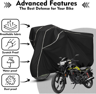 AutoGalaxy Waterproof Two Wheeler Cover for Honda(SP 125, Black, White)
