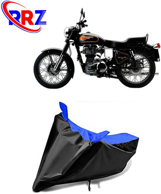 RRZ Waterproof Two Wheeler Cover for Royal Enfield(Bullet 350 Twinspark, Black, Blue)