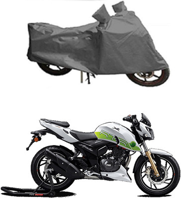 MMSSTAR Waterproof Two Wheeler Cover for TVS(Apache RTR 200 Fi E100, Grey)