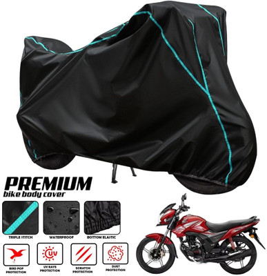 ZAQE Two Wheeler Cover for Honda(CB Shine, Black, Blue)