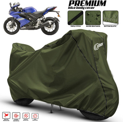 xodi Waterproof Two Wheeler Cover for Yamaha(R15S BS6, Green, Black)
