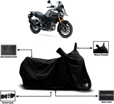 Amexride Two Wheeler Cover for Suzuki(V Strom 1000, Black)
