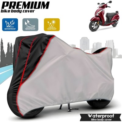 Mwiss Waterproof Two Wheeler Cover for TVS(Jupiter, Silver, Black)