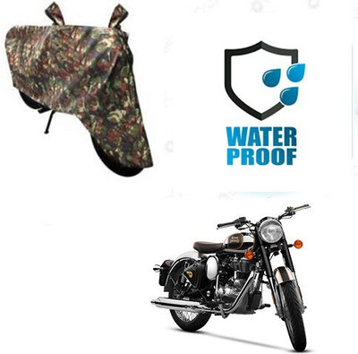 DeepShakshi AUTOMOTIVE Waterproof Two Wheeler Cover for Royal Enfield(Classic Chrome, Multicolor)