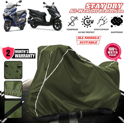 AUTOCAD Waterproof Two Wheeler Cover for Suzuki(Burgman Electric, Green, White)