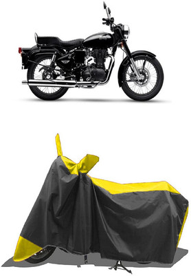 SUGASHRI Waterproof Two Wheeler Cover for Royal Enfield(Standard 350, Yellow, Black)