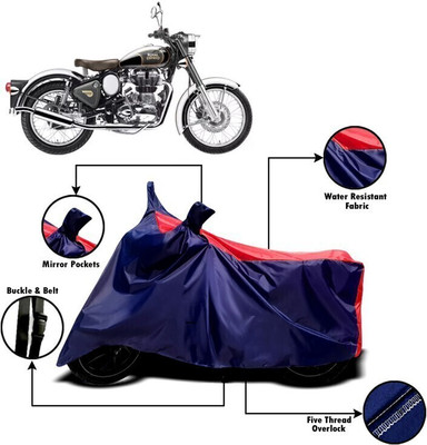 DeepShakshi AUTOMOTIVE Two Wheeler Cover for Royal Enfield(Classic Chrome, Red, Blue)