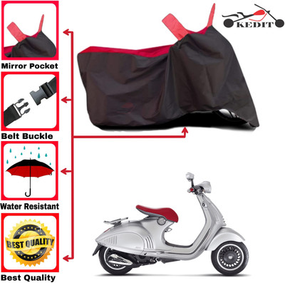 AASHTIK MART Two Wheeler Cover for Piaggio(Vespa LX, Red, Black)