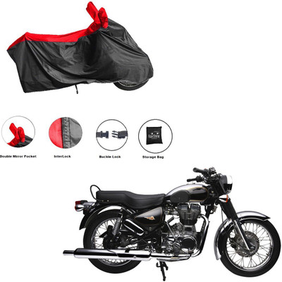RiderShine Two Wheeler Cover for Royal Enfield(Electra 4S, Black, Red)