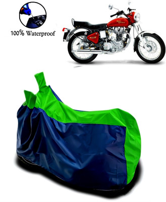 Autofly Waterproof Two Wheeler Cover for Royal Enfield(Electra 4S, Blue, Green)