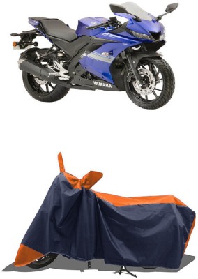 SUGASHRI Waterproof Two Wheeler Cover for Yamaha(YZF R15S BS6, Orange, Blue)