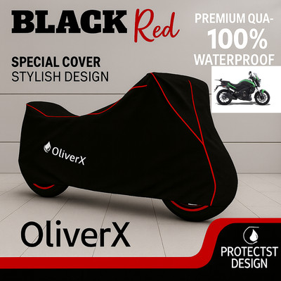 OliverX Waterproof Two Wheeler Cover for Bajaj(Dominar 400 BS6, Black, Red)