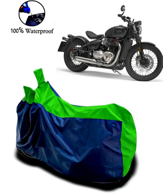 Autofly Waterproof Two Wheeler Cover for Triumph(Bonneville Bobber, Blue, Green)
