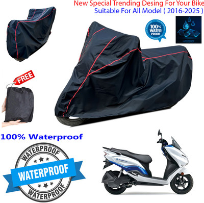 OliverX Waterproof Two Wheeler Cover for Suzuki(Burgman Electric, Black)