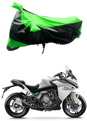 Mdstar Waterproof Two Wheeler Cover for CFMoto(650GT, Green, Black)