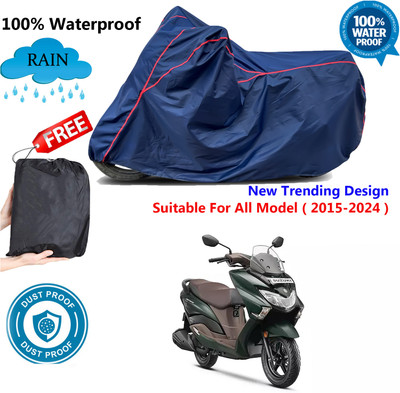 AUTOCAD Waterproof Two Wheeler Cover for Suzuki(Burgman Street, Blue, Red)