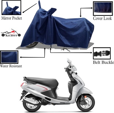 KEDIT Two Wheeler Cover for Hero(Pleasure+ 110, Blue)