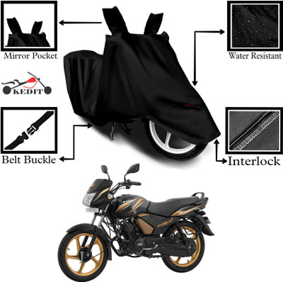 KEDIT Two Wheeler Cover for TVS(Star City BS6, Black)