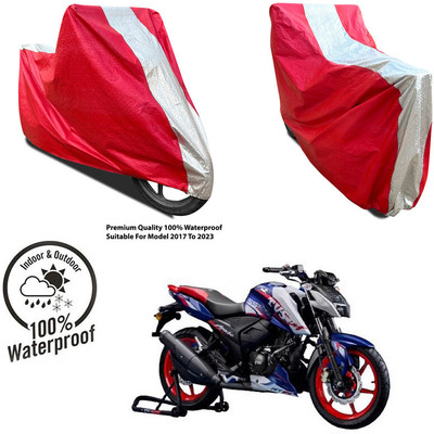 AUTOCAD Waterproof Two Wheeler Cover for Yamaha(Silver, Red)