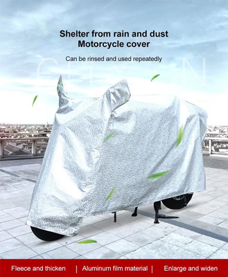 Rhtdm Two Wheeler Cover for Bajaj, Hero, Suzuki, Yamaha, Honda, TVS(Splendor Plus, Silver)
