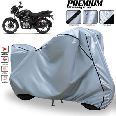 OliverX Waterproof Two Wheeler Cover for Hero(Glamour BS6, Silver, Black)