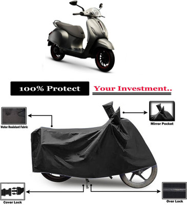 AASHTIK MART Two Wheeler Cover for Bajaj(Urbanite Chetak, Black)