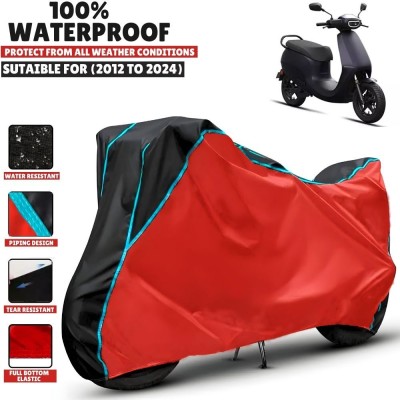 Mwiss Waterproof Two Wheeler Cover for Ola(Electric, Black, Red)