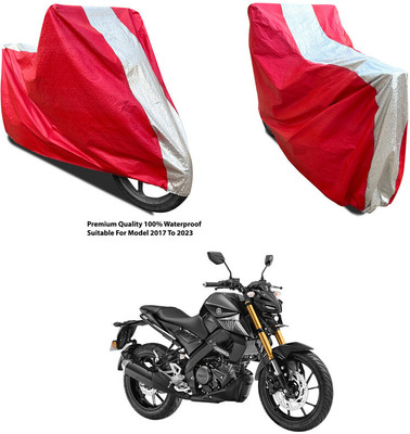 AutoGalaxy Waterproof Two Wheeler Cover for Yamaha(MT 15 New, Silver, Red)