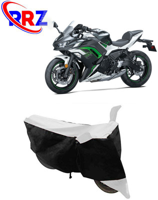 RRZ Waterproof Two Wheeler Cover for Kawasaki(Ninja 650, Black, White)