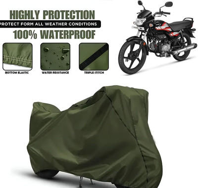 Starvin Waterproof Two Wheeler Cover for Hero(HF Deluxe, Green, Black)
