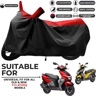 smwzxyu Waterproof Two Wheeler Cover for TVS(Red, Black)