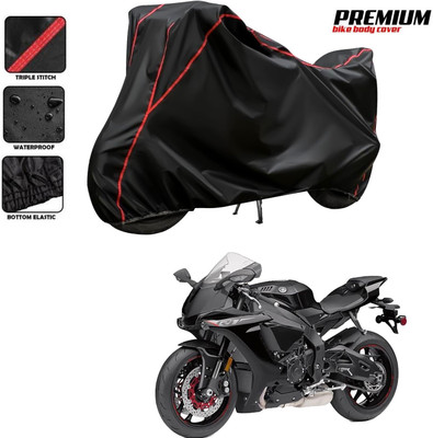 DeepShakshi AUTOMOTIVE Two Wheeler Cover for Yamaha(YZF R1M BS6, Black, Red)