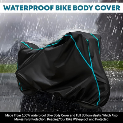 CoverX Waterproof Two Wheeler Cover for Hero(Pleasure, Black, Blue)