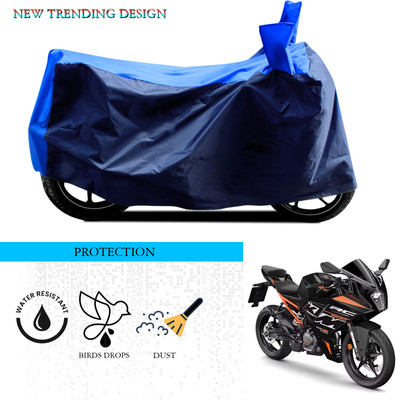 ANTHUB Waterproof Two Wheeler Cover for KTM(RC 200, Black, Blue)