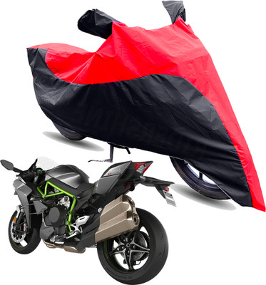 FurniGully Two Wheeler Cover for Kawasaki(Ninja H2, Red, Black)