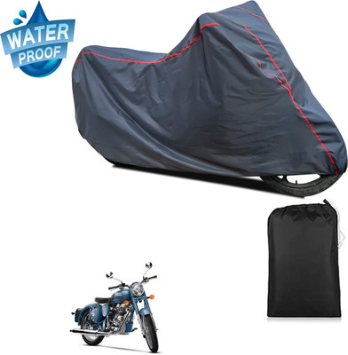 GOSHIV-car and bike accessories Waterproof Two Wheeler Cover for Royal Enfield(Classic Squadron, Grey)
