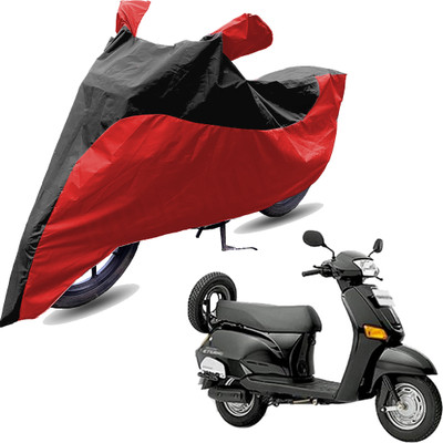 RiderShine Two Wheeler Cover for Honda(Eterno, Red, Black)