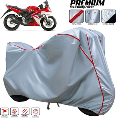 AutoGalaxy Waterproof Two Wheeler Cover for Yamaha(R15S, Silver, Red, Multicolor)