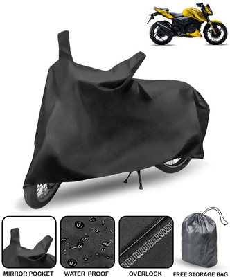 AutoRetail Waterproof Two Wheeler Cover for TVS(Apache RTR 200, Black)