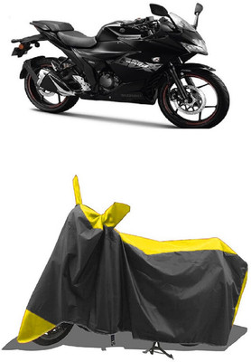 SUGASHRI Waterproof Two Wheeler Cover for Suzuki(Gixxer SF 150, Yellow, Black)