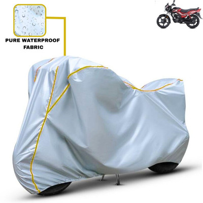 Delphinium Waterproof Two Wheeler Cover for TVS(Star City Plus, Silver)