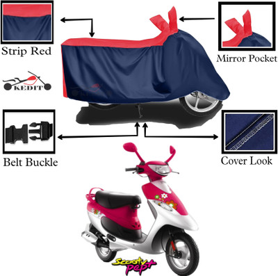 KEDIT Two Wheeler Cover for TVS(Pep Plus, Red, Blue)