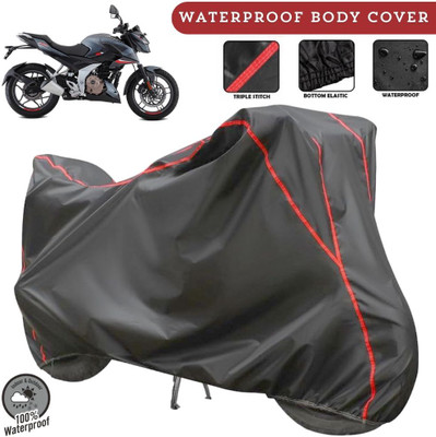 MADAFIYA Two Wheeler Cover for Bajaj(Pulsar N160, Grey, Red)