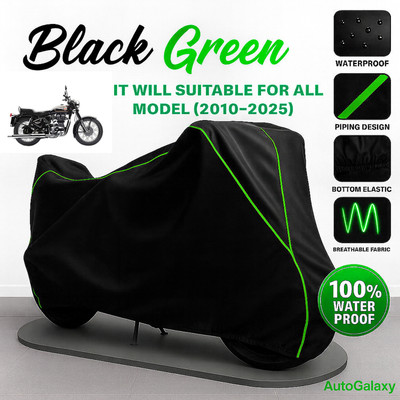 AutoGalaxy Waterproof Two Wheeler Cover for Royal Enfield(Bullet 350, Black)