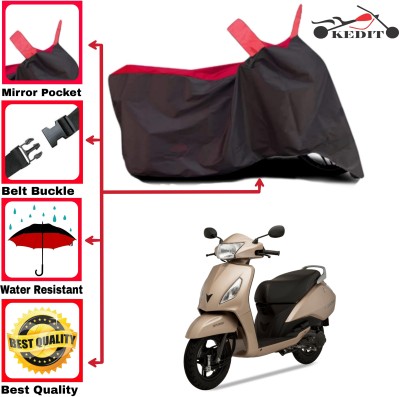 KEDIT Two Wheeler Cover for TVS(Jupiter, Red, Black)