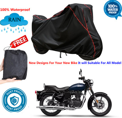 OliverX Waterproof Two Wheeler Cover for Royal Enfield(Bullet Trials 350, Black)