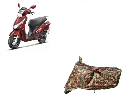 Anlopeproducts Waterproof Two Wheeler Cover for Hero(Duet LX 110CC BS6, Red)