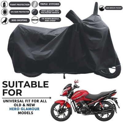 DeepShakshi AUTOMOTIVE Two Wheeler Cover for Hero(Glamour i3s BS6, Black)