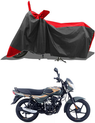 JC AutoHub Waterproof Two Wheeler Cover for Bajaj(CT100, Black, Red)